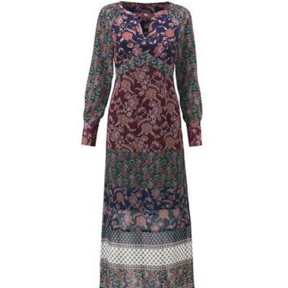 💜 Cabi Festive Dress Patchwork Floral #3675 Sz:XS